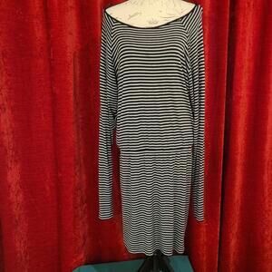 MICHAEL by Michael Kors Black & Gray Striped Dress XL